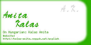 anita kalas business card